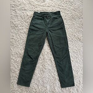 American Eagle Green Corduroy Mom Jeans